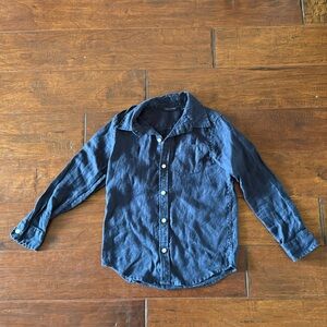 Boys Janie and Jack Navy Linen shirt
